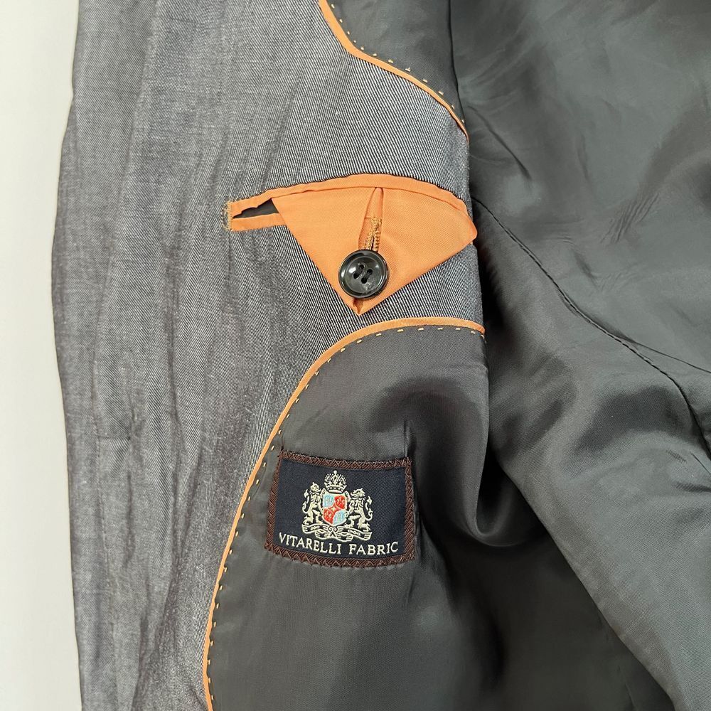 Vitarelli Italian Mens Blazer Jacket Vitarelli Mens Gray Elbow Patch Blazers 396 - Picture 13 of 13